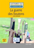 کتاب رمان فرانسوی La guerre des boutons-Niveau 1/A1+CD